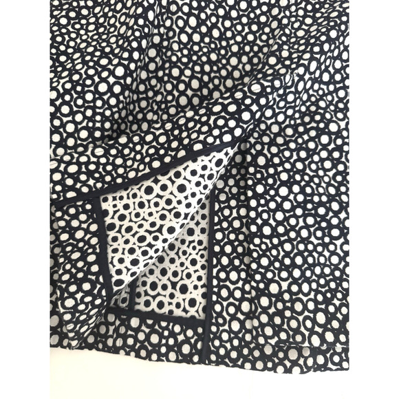 Tesori Coat L Mid-Length Cotton Navy White Dots Collar Buttons Unlined Hong Kong - Picture 10 of 11